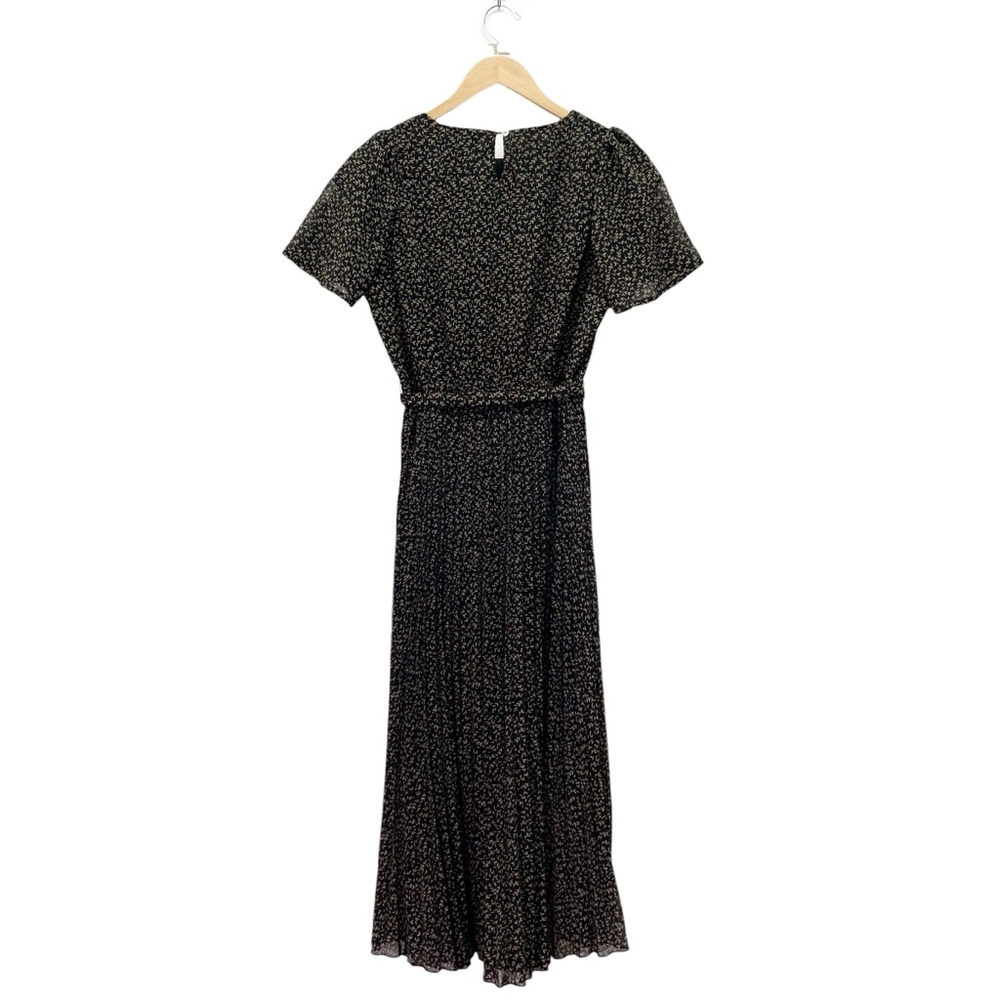 Baltic Born Black Midi Dress with Subtle Cream Print - Picture 4 of 14